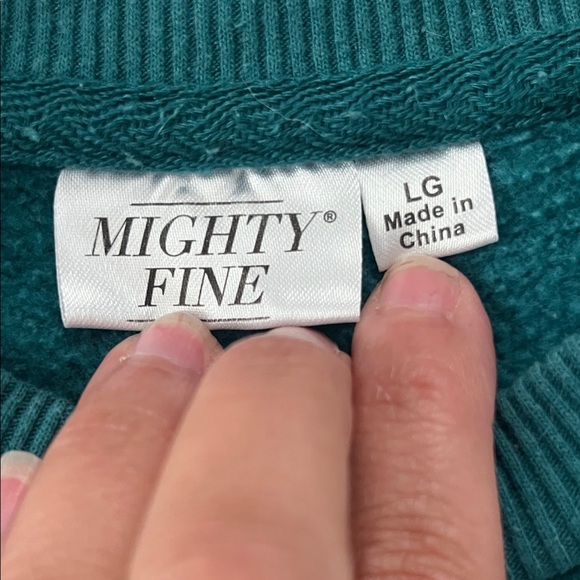 Mighty Fine Teal Crewneck Sweater - Picture 2 of 4